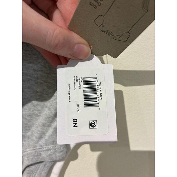 NWT Honest Baby 3-Pack Short-Sleeve Neutral Bodysuits - Newborn (NB) - Picture 4 of 4